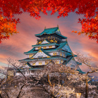 Japanese temple Panoramic Wallpaper