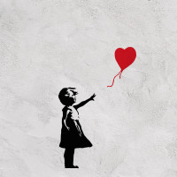 The Girl with the Balloon 2 - Banksy Panoramic Wallpaper