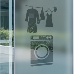 Laundry Logo Privacy Window film