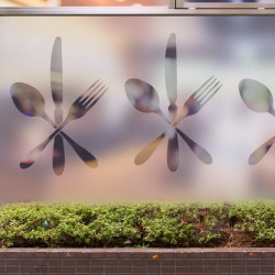 Restaurant cutlery 2 Privacy Window film