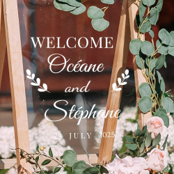 Wedding welcome sign stickers