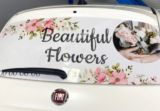 Vehicle Perforated Window Vinyl