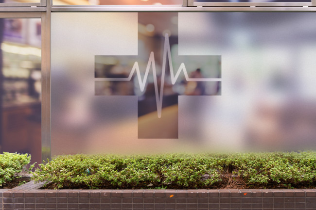 Hospital Logo Cross Privacy Window film