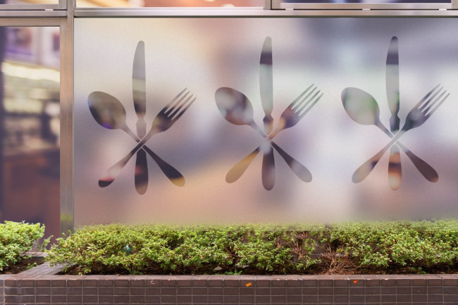 Restaurant cutlery 2 Privacy Window film