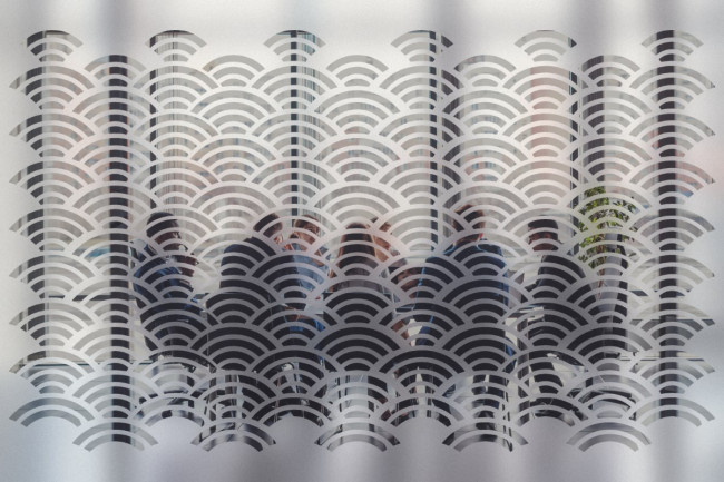 Japanese wave pattern Privacy Window film 2